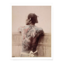 Japanese Bridegroom's Tattoos, c.1880 (photo) posters