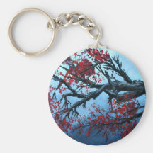 japanese cherry blossom flower tree  oriental art key chains