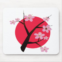Japanese Cherry Blossom Tattoo Mouse Pad