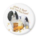 Japanese Chin Share A Beer Fridge Magnets