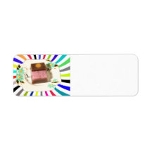 Japanese confectionery swirl return address label