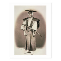 Japanese Court Official or Samurai, c.1870s (hand- postcards