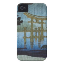 Japanese Evening Rain Woodblock Art Ukiyo-e iPhone 4 Covers