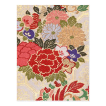 Japanese fabric 2012 Pocket Calendar Postcard