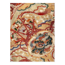 Japanese fabric 2012 Pocket Calendar Postcard