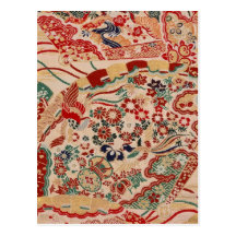 Japanese fabric 2012 Pocket Calendar Postcard