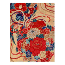 Japanese fabric 2012 Pocket Calendar Postcard