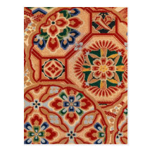 Japanese fabric 2012 Pocket Calendar Postcard