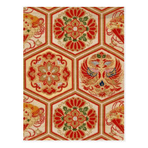 Japanese fabric 2012 Pocket Calendar Postcard