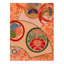 Japanese fabric 2012 Pocket Calendar Postcard