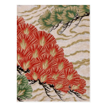 Japanese fabric 2012 Pocket Calendar Postcard