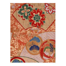Japanese fabric 2012 Pocket Calendar Postcard