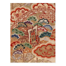 Japanese fabric 2012 Pocket Calendar Postcard