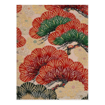 Japanese fabric 2012 Pocket Calendar Postcard