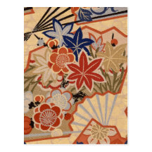 Japanese fabric 2012 Pocket Calendar Postcard