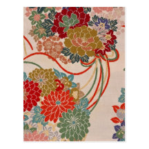 Japanese fabric 2012 Pocket Calendar Postcard