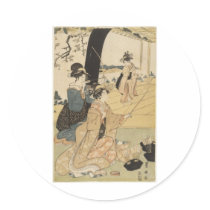 Japanese Females practicing archery c. 1798 Stickers