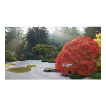 Japanese Flat Sand Garden Foggy Afternoon Photo