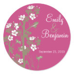 Japanese Floral Wedding Invitation Seal : hot pink