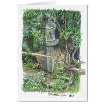 Japanese garden greeting card