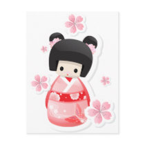 Japanese Geisha Doll - buns series Postcards