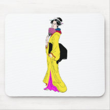 japanese girl with fan mousepad