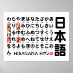 Japanese Hiragana(Alphabet) table Print