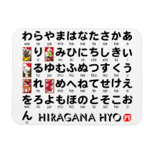 Japanese Hiragana (Alphabet) table Vinyl Magnets