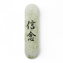 Japanese Kanji for Belief - Shinnen Skateboard