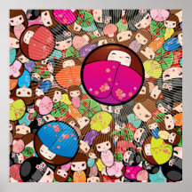 Japanese Kokeshi Doll - Print