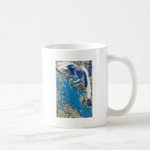 Japanese Lobster and Bird Painting c. 1800's Mug