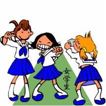 Japanese MANGA high-school girls Cut Outs