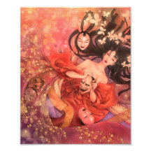 Japanese Noh Mask Fantasy Art Photo Print