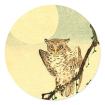 Japanese Owl no.1 Round Stickers