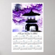 Japanese Pagoda in Purple  2011 wall  calendar Print