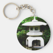 Japanese Pagoda Lantern Style Garden Statue Key Chain