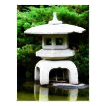 Japanese Pagoda Lantern Style Garden Statue Postcards
