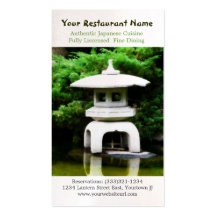 Japanese Pagoda Statue for Asian Restaurant Business Card Templates