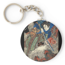 Japanese Painting c. 1800's Keychain