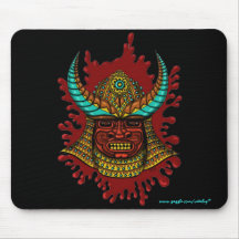 Japanese samurai helmet cool mousepad design