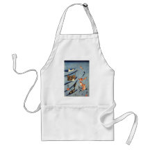 Japanese Sea Life, Ancient Japanese art. c. 1800's Aprons