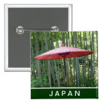 Japanese umbrella among the bamboo button