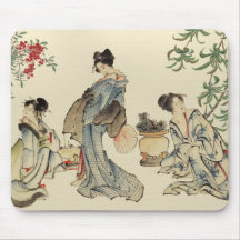 Japanese women in traditional garments mousepad