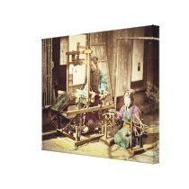 Japanese women weaving, c.1890 (hand-coloured phot canvas prints