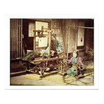 Japanese women weaving, c.1890 (hand-coloured phot posters