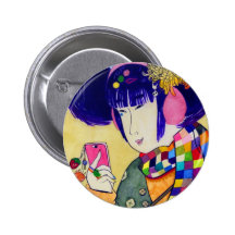 Japanese Wood Art of Modern Fashion Pin