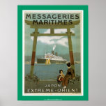 "Japon Extreme-Orient" Messegeries Maritimes Poster