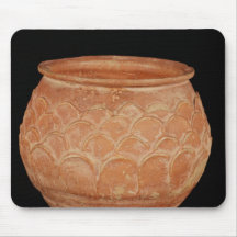 Jar decorated with overlapping applied scales mouse pad