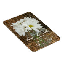 Jar Of Daisies In Hay Wedding Save The Date Vinyl Magnet