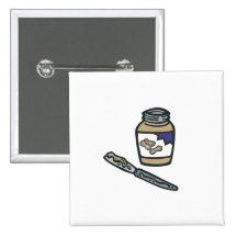 jar of peanut butter pinback button